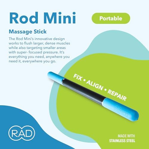 RAD Rod Mini – 16in Compact Deep Tissue Massage Roller Stick – Travel-Ready Myofascial Release Tool for Legs, Back, Neck, Arms & Shoulders – Muscle Roller for Mobility & Recovery - Image 2