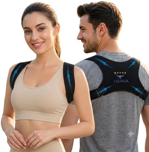 ISMA Posture Corrector for Women & Men, Adjustable Back Brace Posture Corrector, Upper Back & Shoulder Brace, Back Straightener for Better Posture, Breathable Clavicle Support for Everyday Wear by Unknown