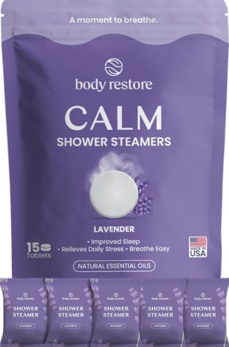 BodyRestore Shower Steamers Aromatherapy, Self Care Gifts, Calm 15 Pack by BodyRestore