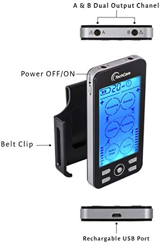 Rechargeable TENS EMS Muscle Stimulator, Dual Channel Electric Pulse Massager for Back & Neck Muscle Recovery and Pain Relief - Image 3