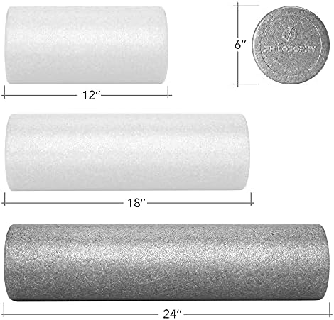 Philosophy Gym 24" High-Density Foam Roller for Exercise, Massage, Muscle Recovery - Round, Gray - Image 5