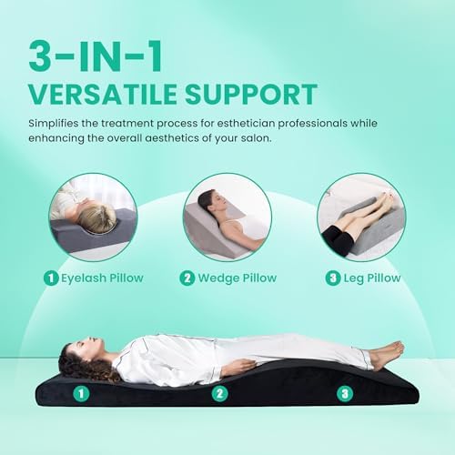 Lash Bed Foam Topper, Massage Table High-Density Foam Mattress Topper, Ergonomic Curved Lash Bed Cushion for Beauty Salon - Image 5