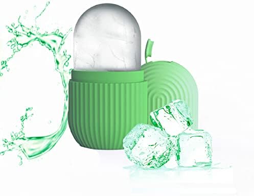 Joyeee Ice Face Roller, Reusable Silicone Mold Face Massage Eye Facial Beauty Skin Care Tools Apply Ice for Shrink Pores Anti Wrinkle Reduce Puffiness Improve Skin Elasticity, Striped, Green by Joyeee