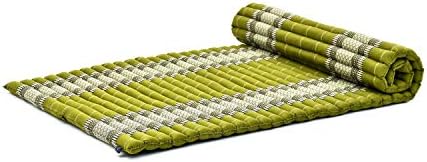 Leewadee - Kapok Roll Mat – Handcrafted Folding Sleep & Relaxation Mattress from Thailand, Ideal as Guest Bed, Camping Mat, Yoga Mat or Traditional Futon, 75 x 39 inches, Green - Image 4