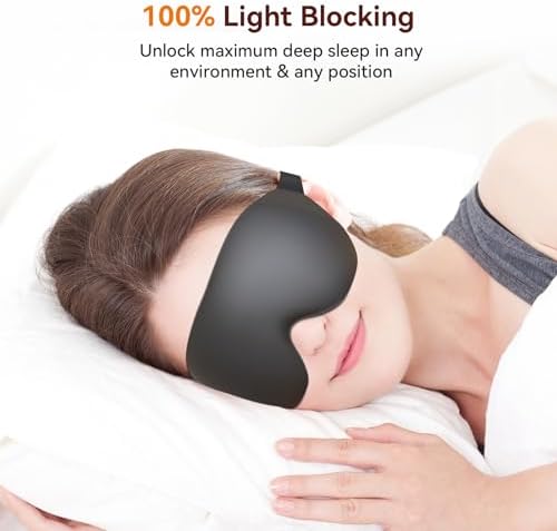 Sleep Mask, EVA BELLE Eye Mask for Men Women, Zero Pressure 3D Sleeping Mask, Cool Super Smooth Light Blocking Soft Eye Shade Cover Memory Foam, Lightweight for Home Travel Use - Image 3