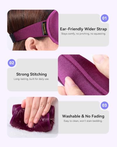 FACEMOON 3D Blackout Weighted Sleep Mask for Women, Relaxation Gift for Mom - Image 5