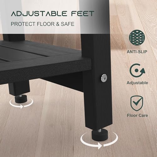 Waterproof HDPE Shower Bench for Inside Shower, Shower Stool, Black - Image 5