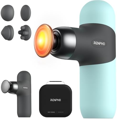 RENPHO Mini Thermal Massage Gun with Heat, Color Silicone Casing, 4 Speeds by RENPHO