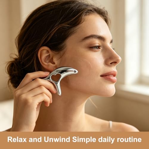 Metal Massage kit, Trigger Point Massage Tool + Gua Sha Muscle Scraper for Deep Tissue Massager, Lymphatic Drainage Massager Fascia Release Tools for Neck, Shoulder, Back, Face(Silver) - Image 3