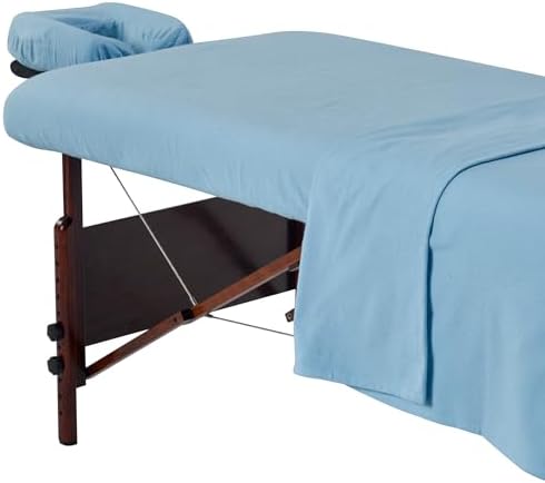 Master Massage Universal Massage Table Flannel Sheet Set 3 in 1 Table Cover, Face Cushion Cover, Table Sheet, Sky Blue by MasterMassage