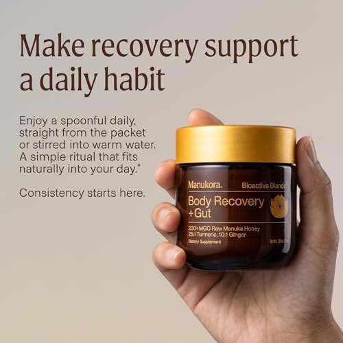 Manukora Body Recovery + Gut, Turmeric & Ginger, Raw Manuka Honey, 225g - Image 7