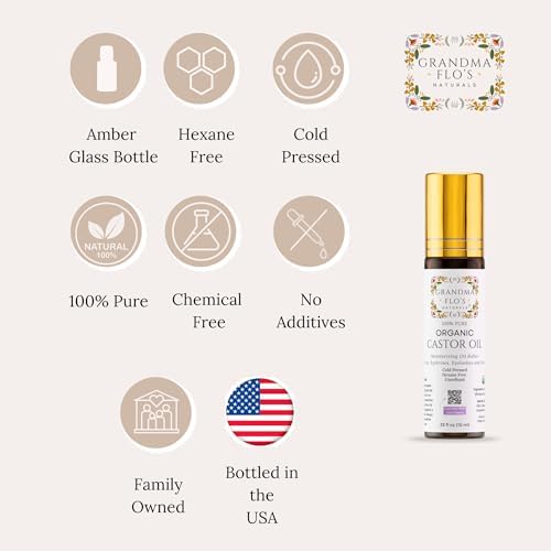 Pure Organic Castor Oil Roll On For Lips, Eyebrows, Under Eyes, Eyelashes and Cuticles - Easy, Less Mess Moisturizer Roller ball Cold Pressed, Hexane Free, Unrefined, Glass Bottle - Travel Size (10ml) - Image 6