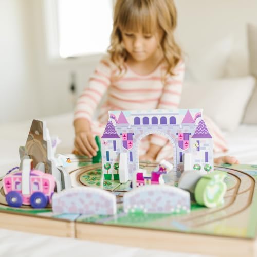 Melissa & Doug 19-Piece Wooden Take-Along Tabletop Kingdom – Carriage, Horse, Unicorn, Dragon, More - Image 6