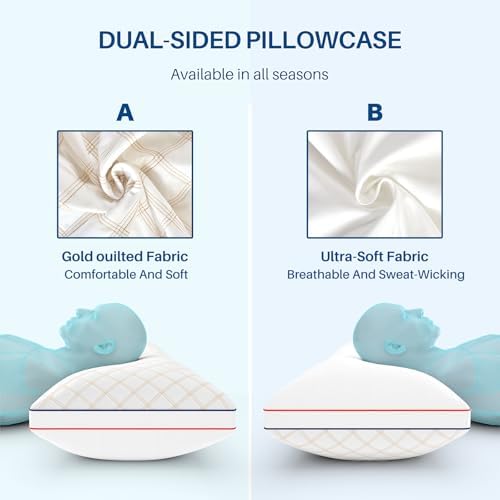 YZ HOME Long Body Pillow for Adults - Insert with Shredded Blue Memory Foam - Image 6