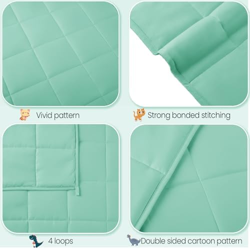 Weighted Blanket - 5 lbs Green Heavy Blanket - Small Size Breathable Lap Blanket(36"x48", 5 lbs) - Image 6