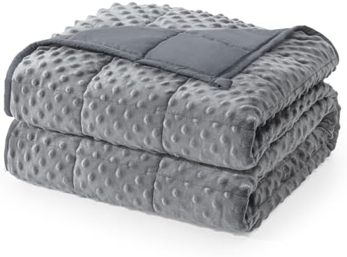 Cottonblue Cooling Weighted Blanket 7lb for Calm and Relax, Minky Dots Grey by Cottonblue