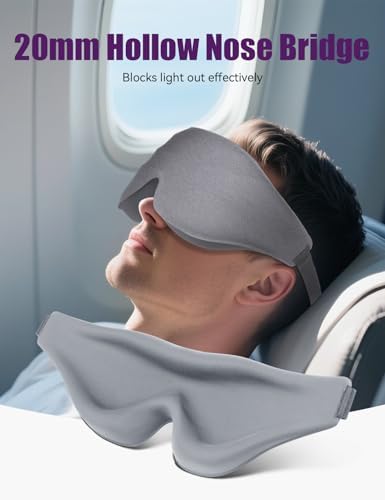 Sleep Eye Mask for Men Women, EVA BELLE Light Blocking Sleeping Mask for Side Sleeper, 3D Contoured Cup Night Blindfold, Lash Extensions 3D Sleeping Mask with Adjustable Strap for Travel, Night & Nap - Image 4