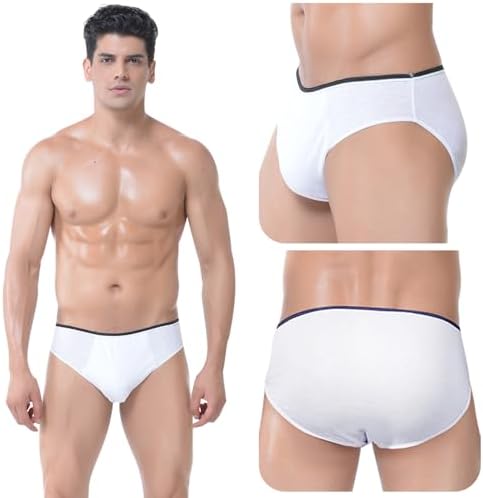 10 Packs Mens Disposable Underwear Briefs,100% Cotton Portable Brief Panties for Travel Spa Hospital Emergencies by Relaxcare