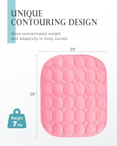 Cottonblue Small Weighted Lap Blanket 7lbs for Adults Teens 24"x29", Pink - Image 3