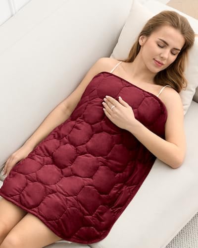 Cottonblue Small Weighted Lap Blanket Pad for Adults 7 lbs 24"x29", Red by Cottonblue
