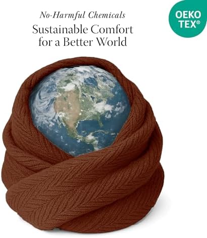 Threadmill Luxury 100% Cotton King Herringbone Blanket, Paprika - Image 6