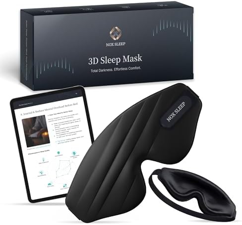 Nox Sleep 3D Sleep Mask for Men, 100% Blackout Eye Mask for Sleep, Ice Silk Lightweight Sleeping Mask for Side Sleepers, Soft Breathable Blindfold Perfect for Travel & Deep Sleep by NOXSLEEP
