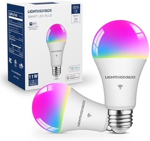 Lightinginside Smart Light Bulbs 100W Work with Alexa/Google Home, 2PCS by Lightinginside