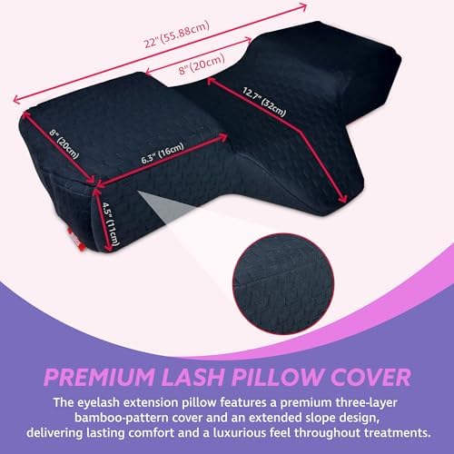 Lash Pillow, Memory Foam Eyelash Pillow for Lash Beds, Black - Image 2