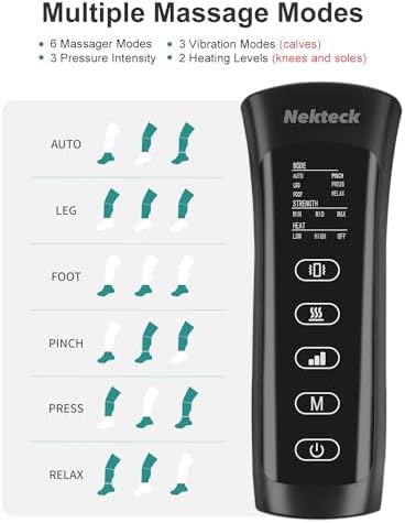 Nekteck Leg Massager for Circulation and Pain Relief, 2 Heat & 3 Vibration - Image 4