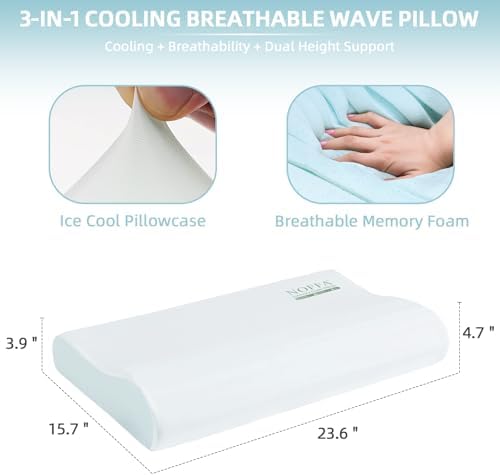 Cervical Neck Pillow for Neck Pain Relief, Neck Support Pillows for Sleeping, Contour Memory Foam Pillow with Cooling Pillowcase, Orthopedic Pillow for Side Back Stomach Sleeper, Medium Soft - Image 2