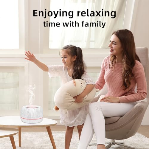 SEEDSEEL 300ML Essential Oil Diffuser, Aromatherapy Diffuser,with Remote Control, 7-Color LED Lights,8 Hours Run Time,Suitable for Home, Bedroom - Image 3