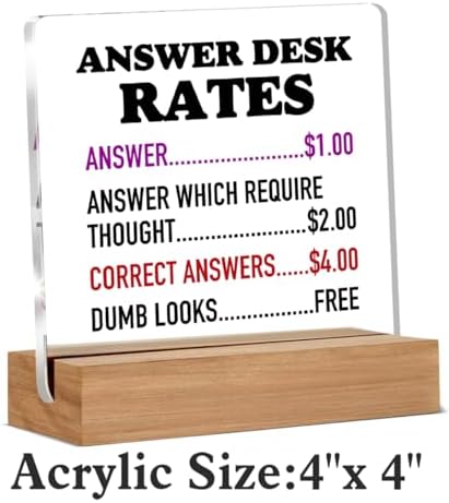 Funny Office Gifts for Coworkers, Boss Gifts, Answer Desk Rates Decor - Image 2