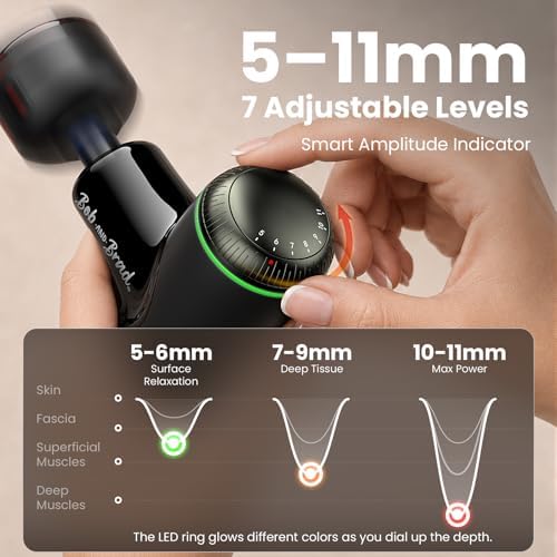 BOB AND BRAD Q2 Ultra Max Mini Massage Gun, Deep Tissue Back Handheld Massager with Infrared Heat Therapy, 5-11mm Amplitude, FSA Approved Portable Percussion Muscle Massager Gun Fathers Day HSA - Image 2