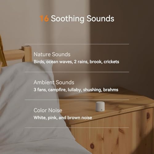 Dreamegg Travel White Noise Machine - Portable Sound Machine for Baby Adults, Travel Sound Machine for Sleep, 16 Nature Sound, Timer, White Noise Machine for Sleeping Gift, 2 Pack, White&Wood - Image 4