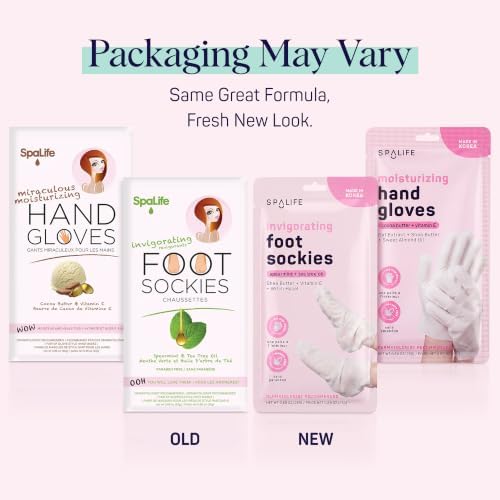 SpaLife Moisturizing Hand Gloves & Foot Mask Socks | Korean Skincare Set for Dry Cracked Hands & Dry Cracked Feet Callus Remover Alternative | Self Care Gifts for Women | 4 Hand, 4 Foot - Image 2