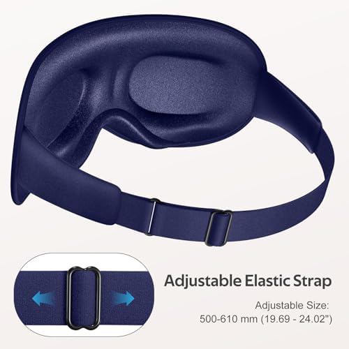 Vynix® Sleep Mask for Men Women - 100% Blackout Eye Masks for Sleep - 3D Soft Sleeping Mask for Side Sleepers - Zero Pressure Lash Extensions Eye Cover Shade for Airplane Travel Essentials, Blue - Image 6