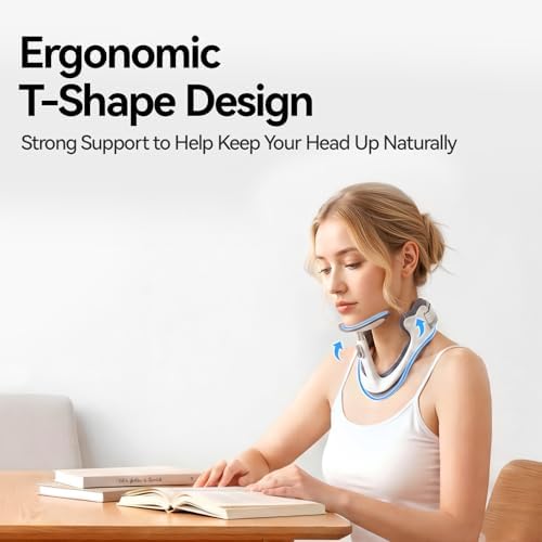 Posture Corrector for Neck & Cervical Spine Alignment - 360° Adjustable Neck Collar with 28 Levels, Memory Foam Support for Pain Relief, Tech Neck, Hump & Forward Head Posture (White, X-Large) - Image 3