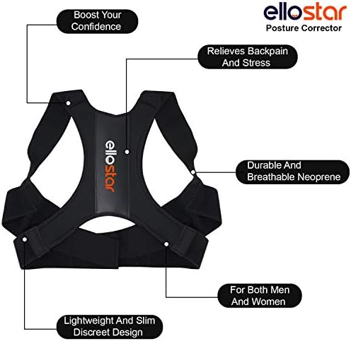ellostar Back Brace Posture Corrector for Women and Men, Lumbar Shoulder and Back Straightener Posture Improvement Pain Relief (Medium) Lower Chest 27 -33 Inch - Image 5