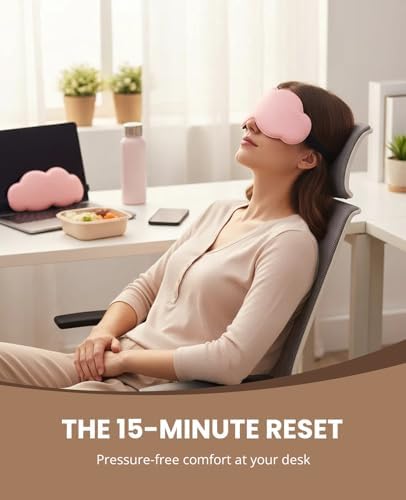 Sleep Mask for Side Sleeper Men Women, Soft Zero Eye Pressure 3D Clouded Sleeping Mask, Breathable Sleep Eye Mask with Adjustable Elastic Strap for Sleep Travel Nap, Pink - Image 5