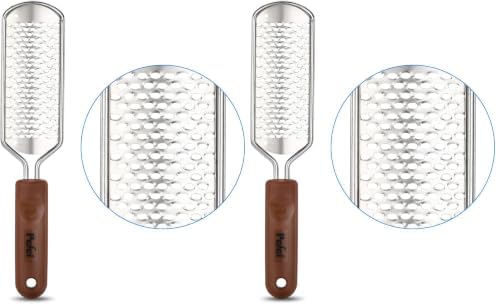Professional Pedicure Foot File, Colossal Stainless Steel Detachable Foot Scrubber, Hard Skin Removers Pedicure Rasp for Wet and Dry Feet (Pack of 2) by Pefei