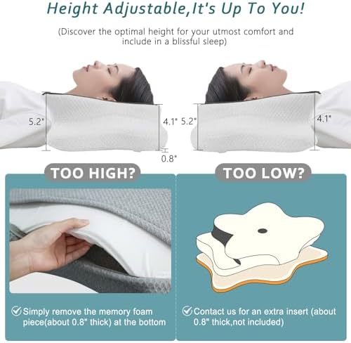 CHxxy Cervical Neck Pillow for Pain Relief Sleeping, Memory Foam Pillows - Image 4