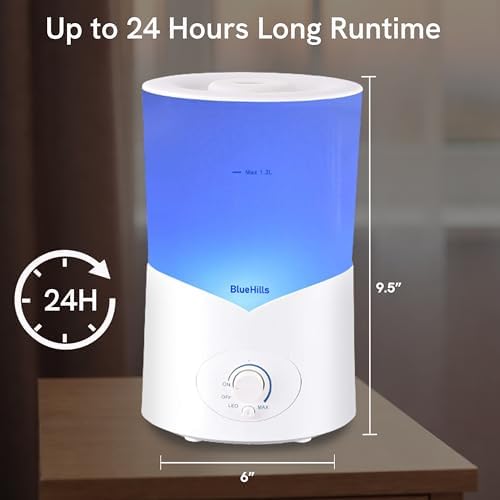 BlueHills 1000 ML Essential Oil Diffuser Premium Humidifier Large 1L White - Image 4
