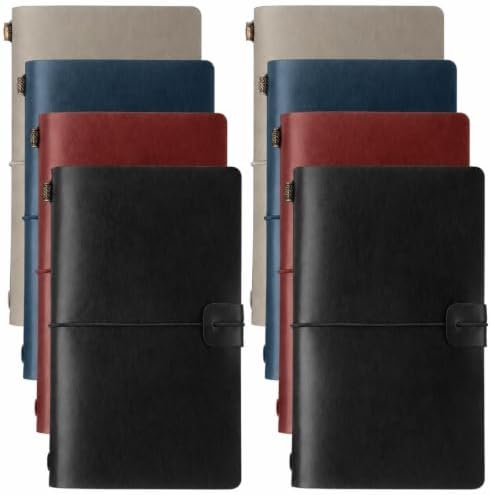Sabary 8 Pcs Standard Size Refillable Leather Journal Bulk, Retro Color by Sabary