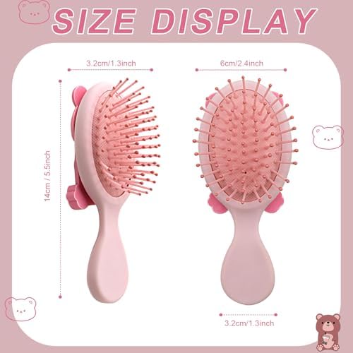 Toddler Hair Brush for Baby, Bear Air Cushion Brush - Pink - Image 2