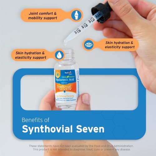 Hyalogic Synthovial Seven Hyaluronic Acid Liquid & Resveratrol Capsules - HA Joint Support - Vegan - 1 oz - Image 5