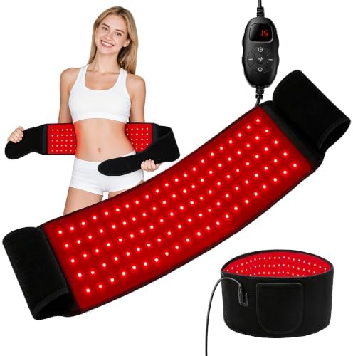 Red Light Therapy Belt for Body, 105 LEDs Infrared Light Therapy Wrap Belt for Waist Back Shoulder Legs Knee Muscle Relax, Portable 660nm 850nm 3 Chips in 1 Red Light Belt with Timer(Corded) by RedLightTherapy
