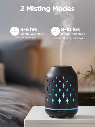 InnoGear 150ml Ceramic Essential Oil Diffusers for Home Humifidier, Black - Image 4