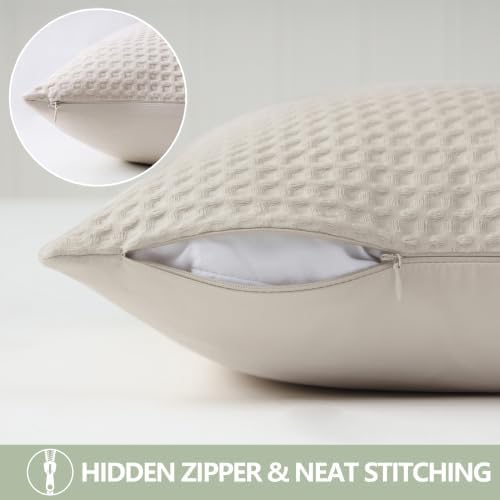 100% Egyptian Cotton 600 TC Waffle Weave Throw Pillow Covers 2 Pack - Image 4
