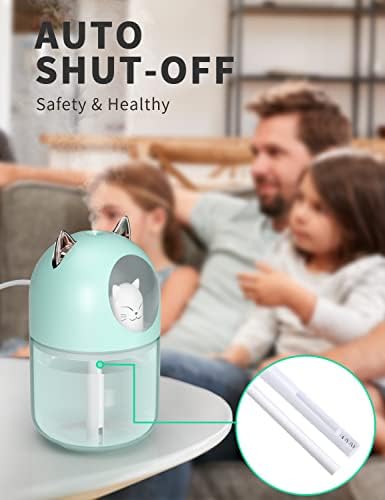 Cool Mist Humidifier,300ml Mini Humidifiers with Night Light,Waterless Auto-Off Air Humidifier,20dB Quiet Humidifiers for Bedroom,Car, Plant for Girl Boy - Image 4
