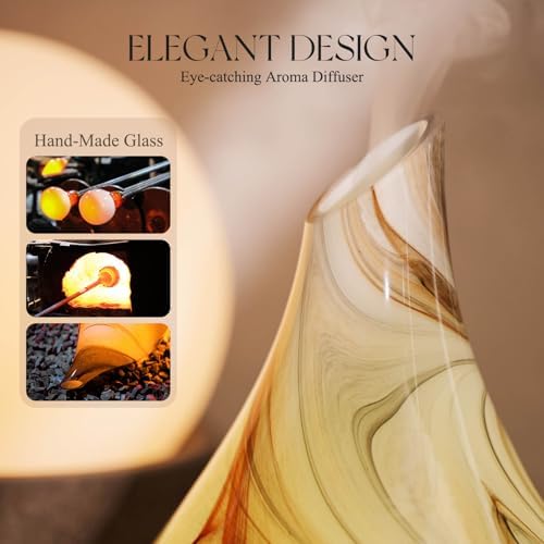 Porseme Essential Oil Diffuser 280ml Handmade Glass Diffuser 7H Runtime - Image 5